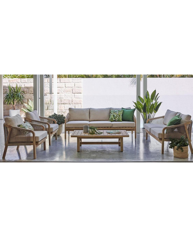 5 Piece Lounge Set (3 + 2 Seaters, 2 x 1 Seaters incl. Cushions + Coffee Table)