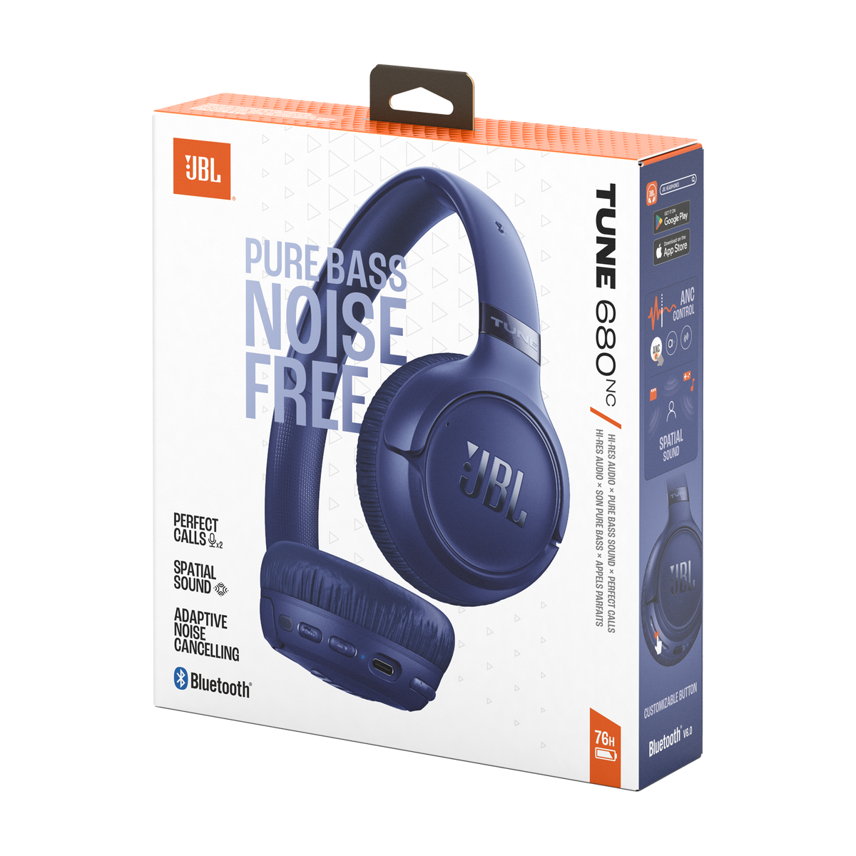 JBL Tune 680NC Wireless On-Ear Noise-Cancelling Headphones Blue product image