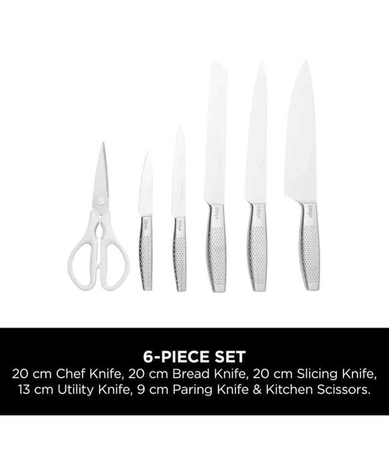 Ninja Foodi StaySharp Knife Block with Integrated Sharpener 6-Piece Set | White K62006EUWH Redmond Electric Gorey