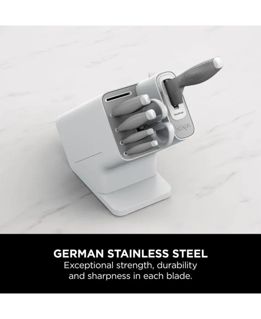 Ninja Foodi StaySharp Knife Block with Integrated Sharpener 6-Piece Set | White K62006EUWH Redmond Electric Gorey