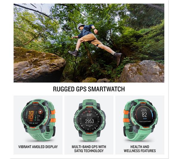 Instinct 3 50mm Neo Tropic with Twilight Silicone Band