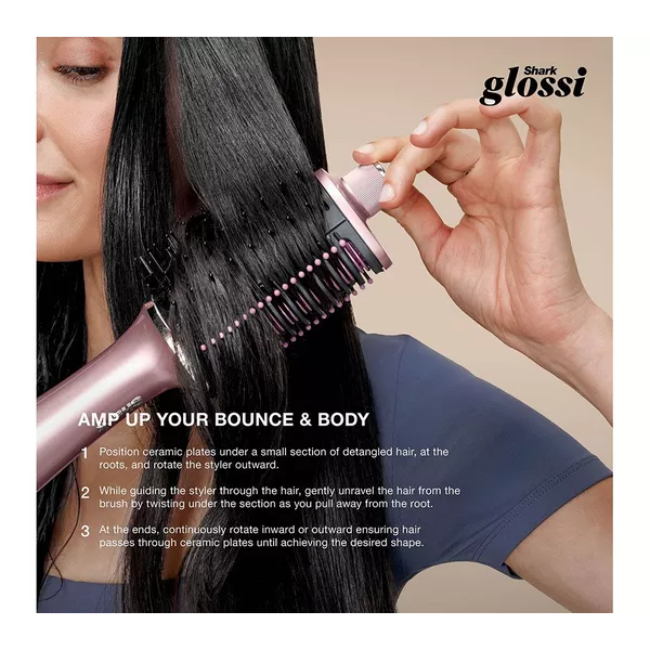Shark Glossi 2-In-1 Hot Brush + Air Glosser | Lychee - HT302UKPK Redmond Electric Gorey
