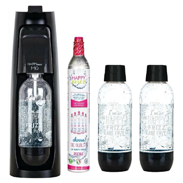 Mio MegaPack Soda Maker with CO2 Gas + 3 Bottles | Black