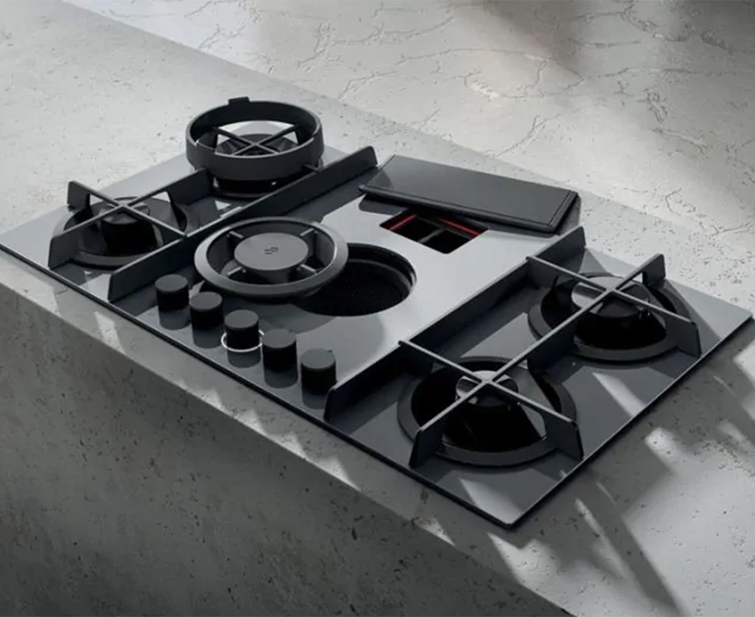Elica 88cm NikolaTesla Flame Duct Out Vented Gas Hob NIKOFLAMEDUCTBL Redmond Electric Gorey