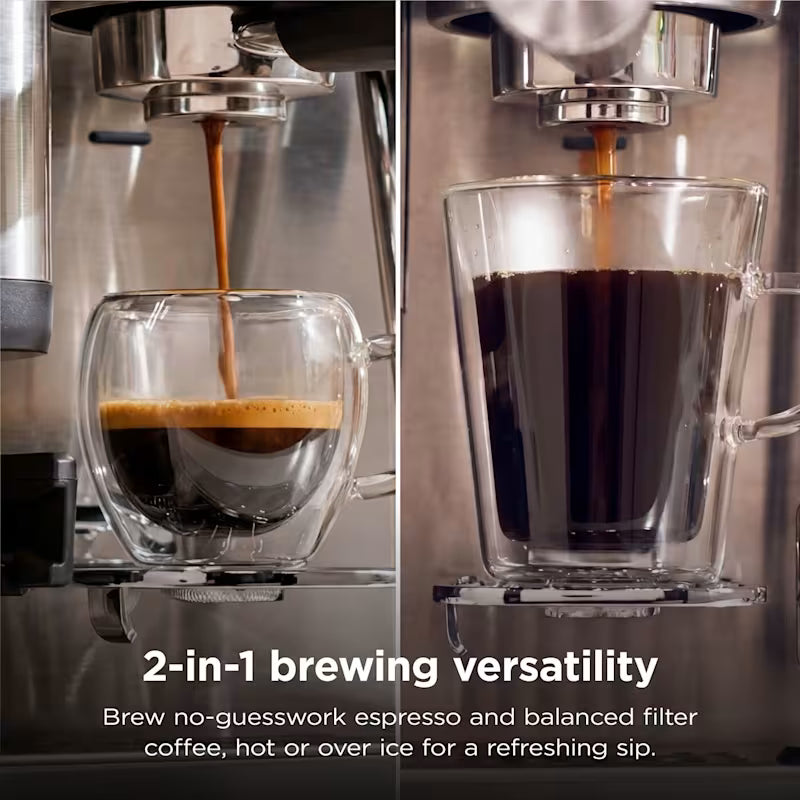 Ninja Luxe Café Mini Plus Espresso & Filter Coffee Machine, Silver ES352UK