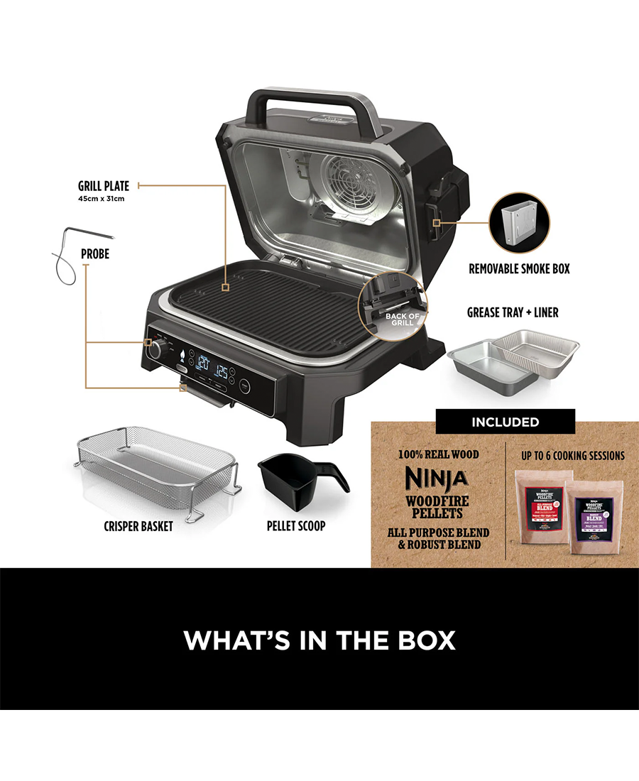 Ninja Woodfire Pro XL Electric BBQ Grill & Smoker - OG850UK Redmond Electric Gorey