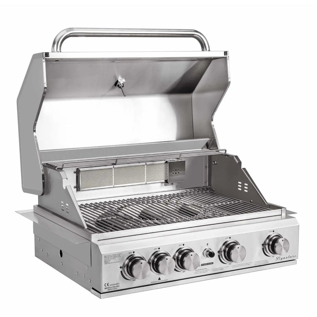 Outback Signature Pro Plus 304 4 Burner Hybrid Built In BBQ with LED Light | Stainless Steel - OUT371079 Redmond Electric Gorey