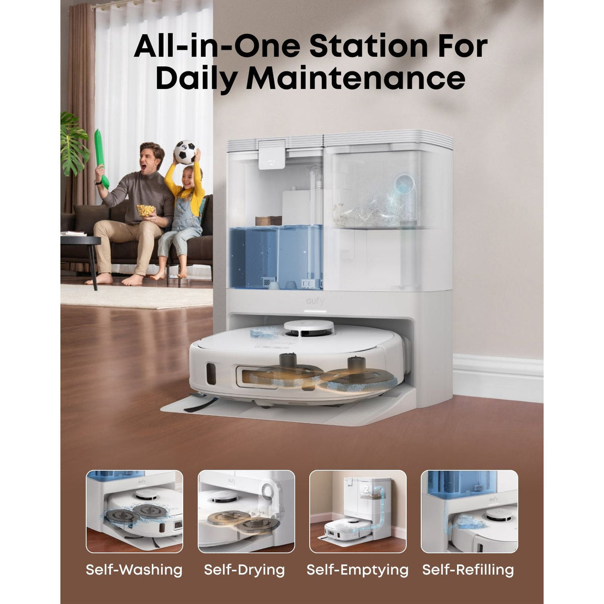Eufy X10 Pro Omni Robot Vacuum with Self-Empty Station Ultimate Bundle | White - T2351221 Redmond Electric Gorey