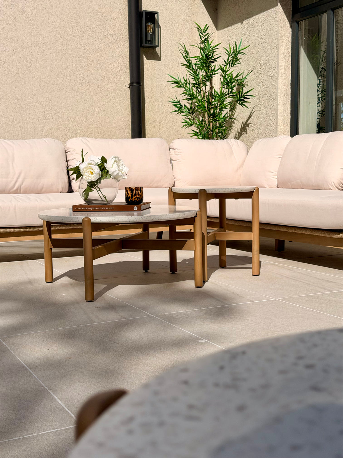Talara Wood Rope Corner Sofa Lounge Set in Natural - HUCTALARACL Redmond Electric Gorey