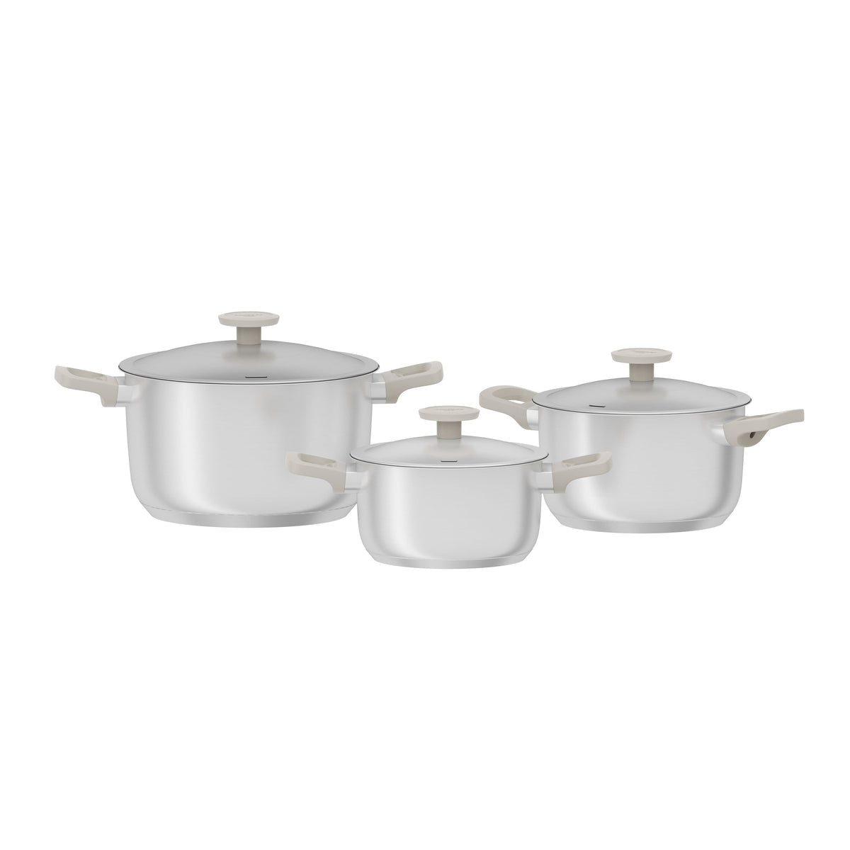 BergHOFF Leo Bolt 6-Piece Cookware Set, Oyster 3950722 Cookware Set