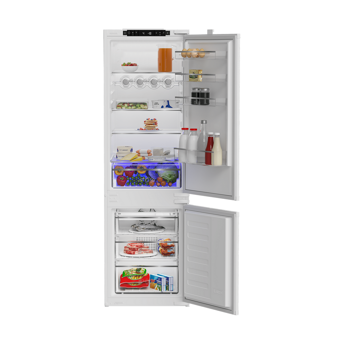 70/30 Integrated Frost Free Fridge Freezer with VitaminCare+