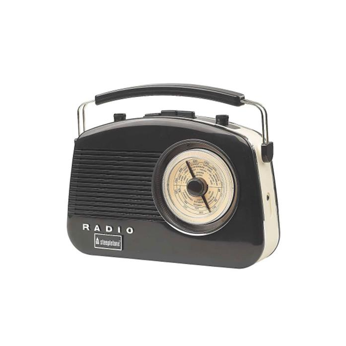 Steepletone Brighton Portable Retro Radio With Bluetooth, Black BRIGHTONBKBT Portable Radio