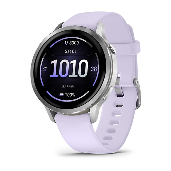 Garmin Venu 4 41mm - Silver with Periwinkle Silicone Band - 010-03013-01