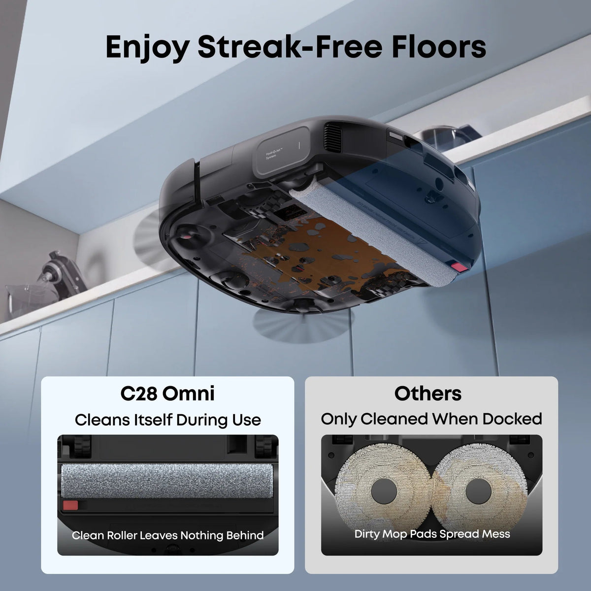 Omni C28A Robot Vacuum & Mop with All-in-One Station with Accessory Kit