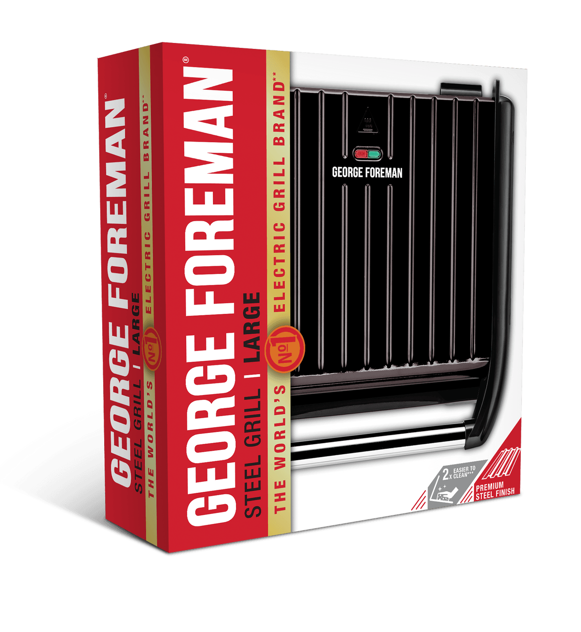 George Foreman Large Steel Health Grill Black 25052