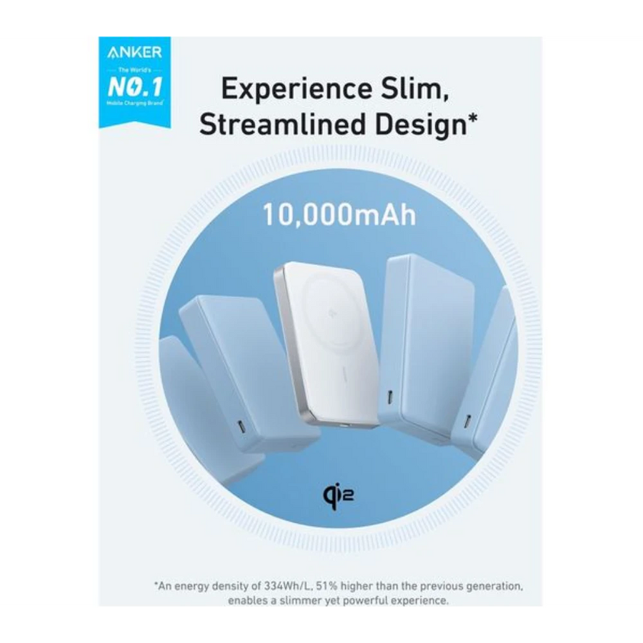 Anker MagGo Slim Wireless Power Bank 10,000mAh | White - A1664H21 Redmond Electric Gorey
