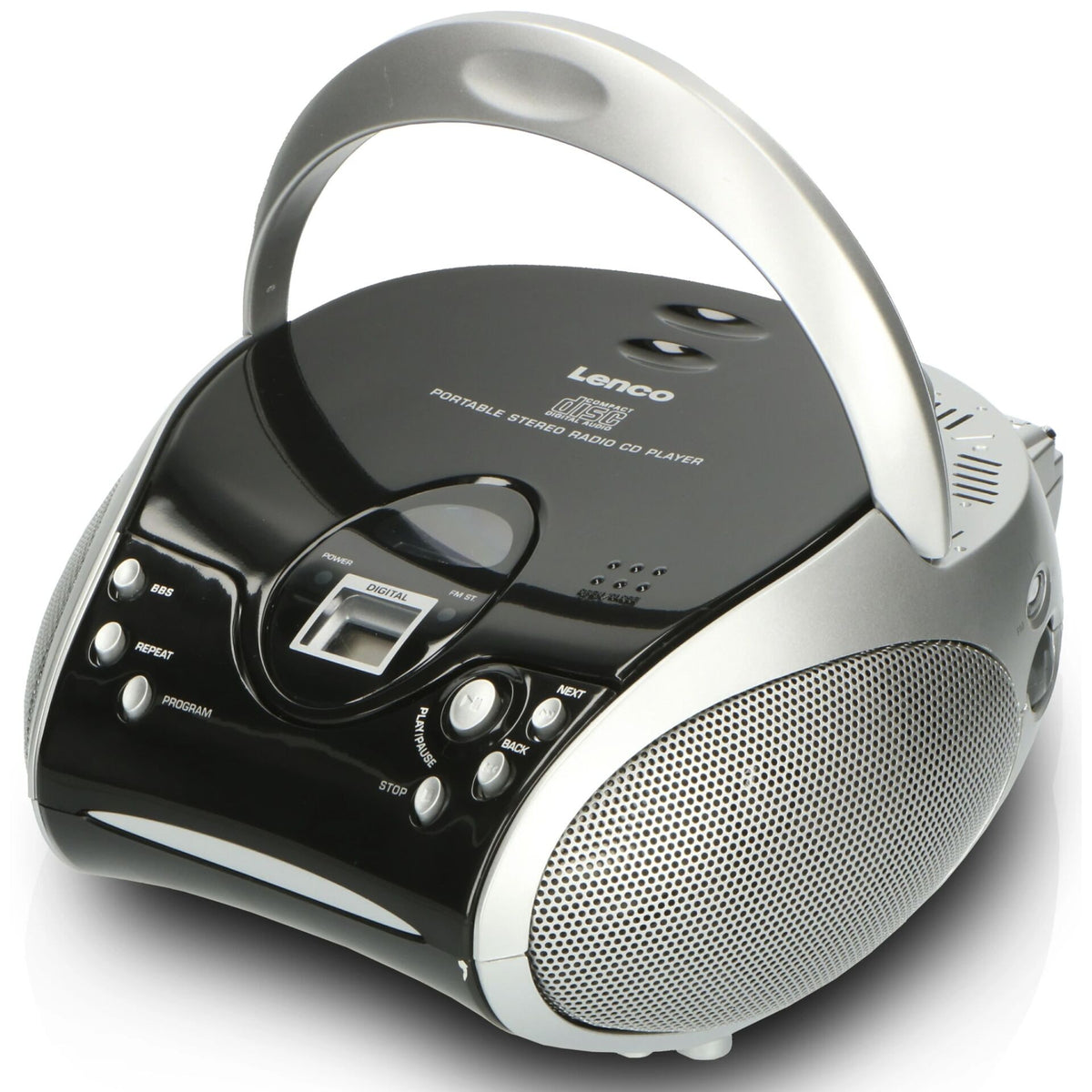 Lenco SCD-24 Portable FM Radio And CD Player, Black/Silver SCD-24BLACK/SILVER Portable Radio & CD Player