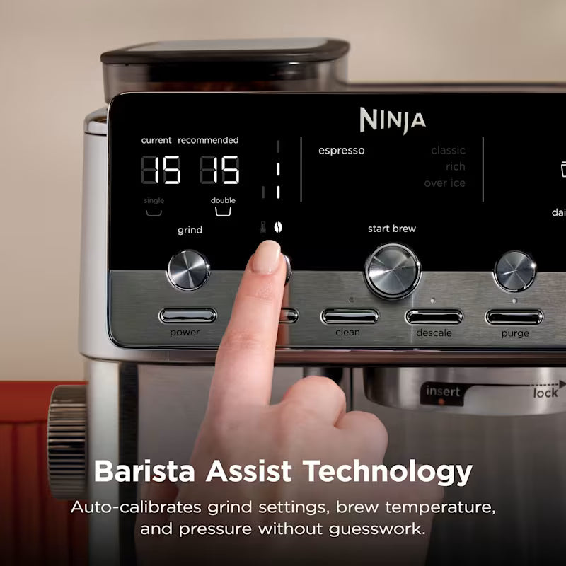 Ninja Luxe Café Mini Plus Espresso & Filter Coffee Machine, Silver ES352UK