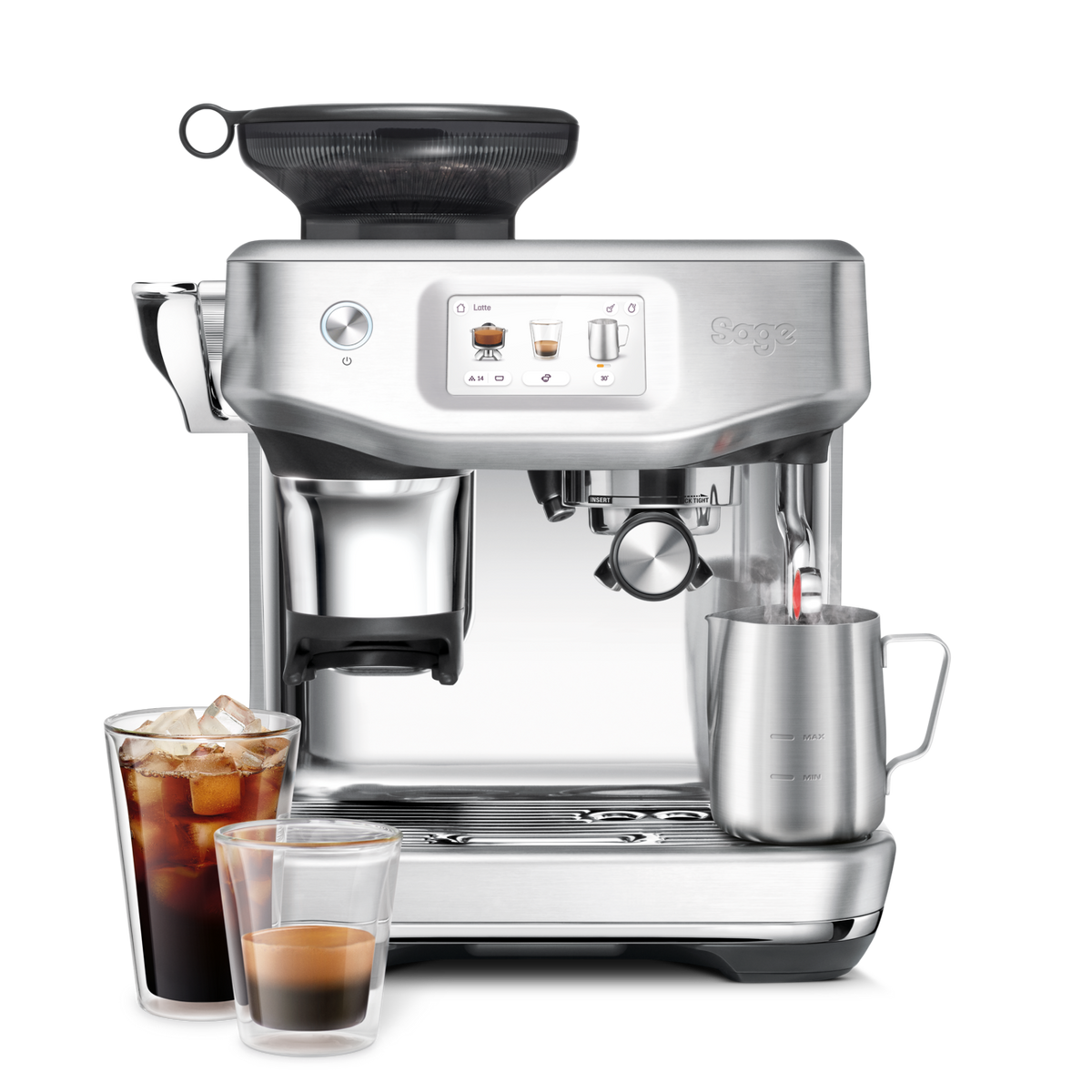 Sage Barista Impress Coffee Machine, Black Truffle SES882BST4GUK1