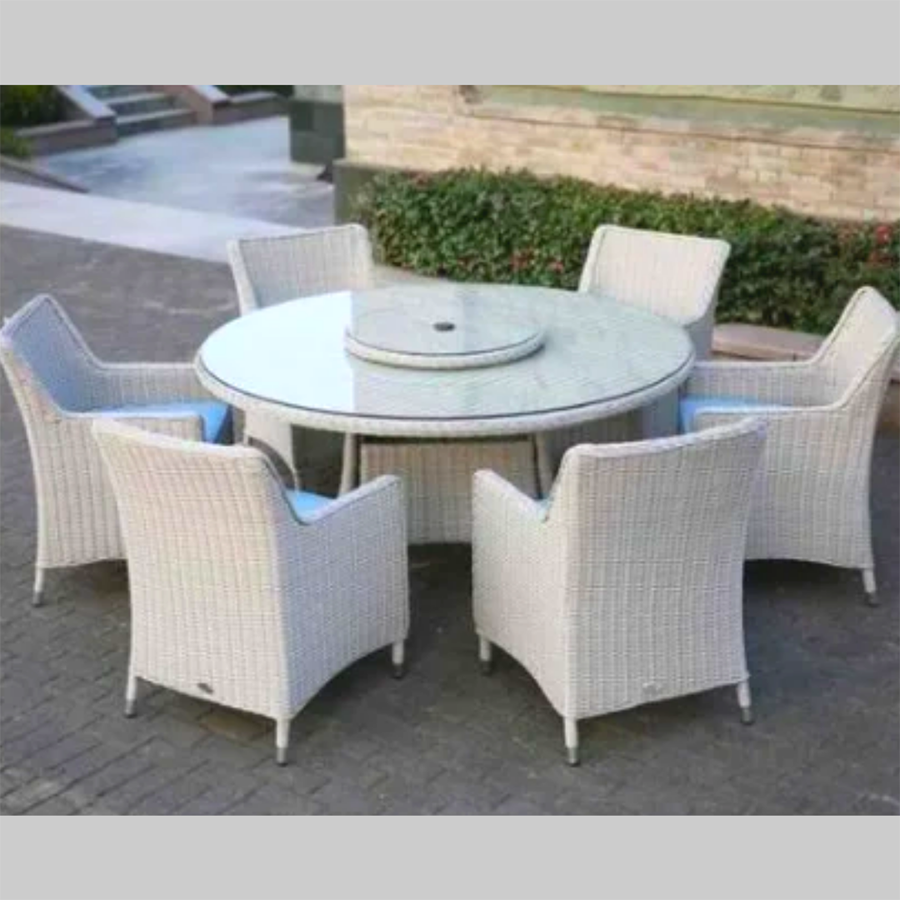 Dunmore 6 Seater Rattan Outdoor Garden Dining Set RADRGY413 Redmond Electric Gorey
