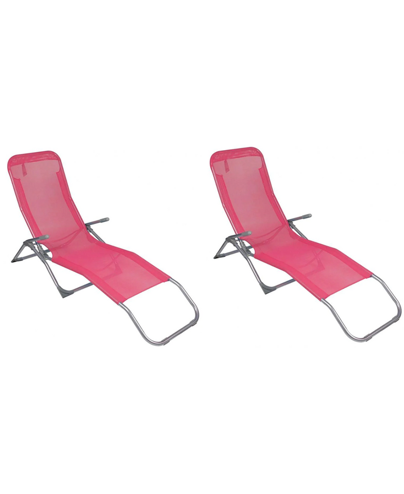 Siesta Sun Lounger | Raspberry Red (2 for €50) | Available In-store Only