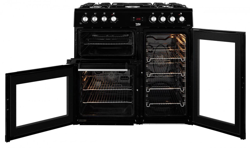 90cm Double Oven Dual Fuel Range Cooker | Black | KDVF90K - Redmond Electric Gorey