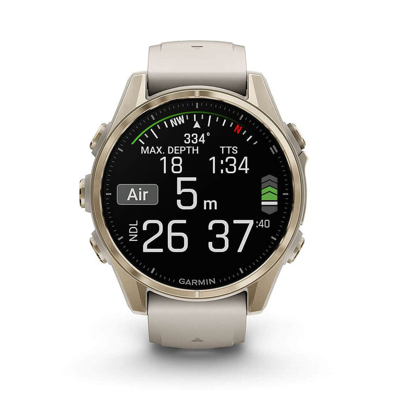 Fenix 8 43mm AMOLED Sapphire Soft Gold SS / Fog Grey Fog Grey/Dark Sand Band