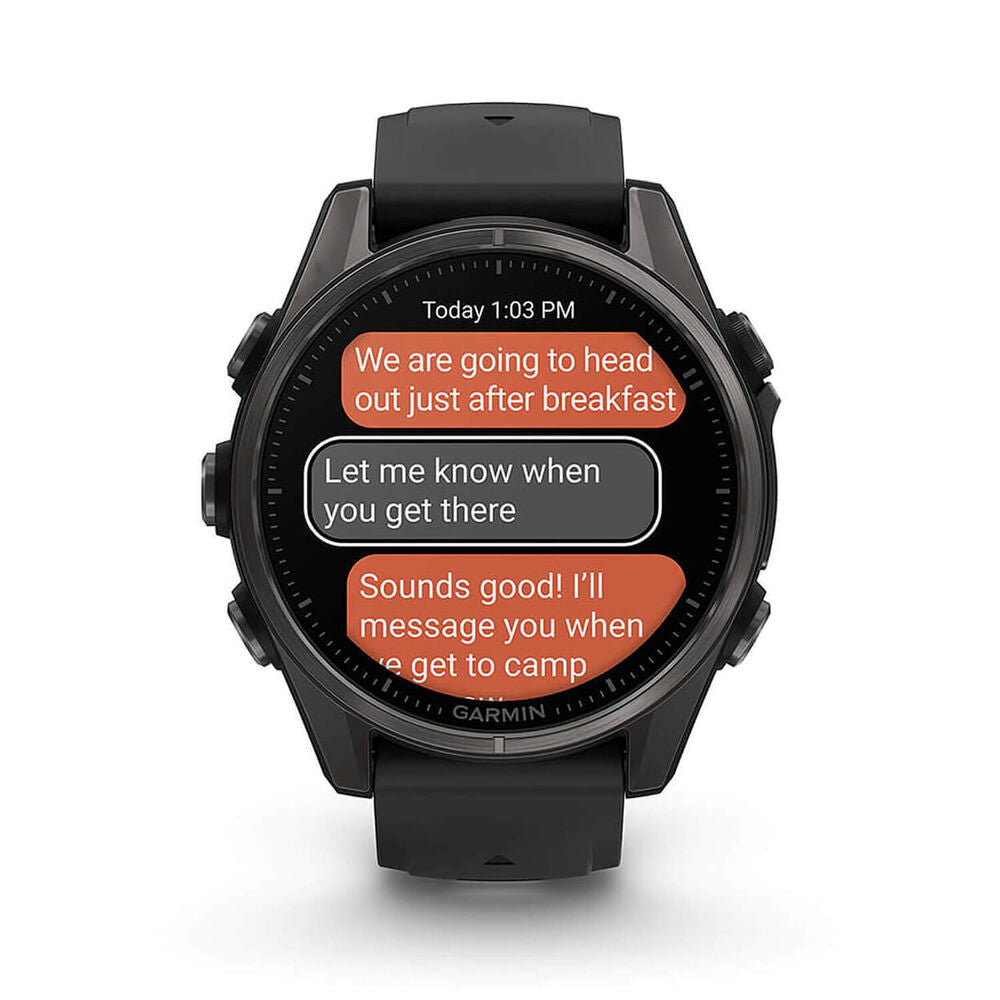 Fenix 8 43mm AMOLED Sapphire Carbon Grey Titanium/Black Black/Pebble Grey Band