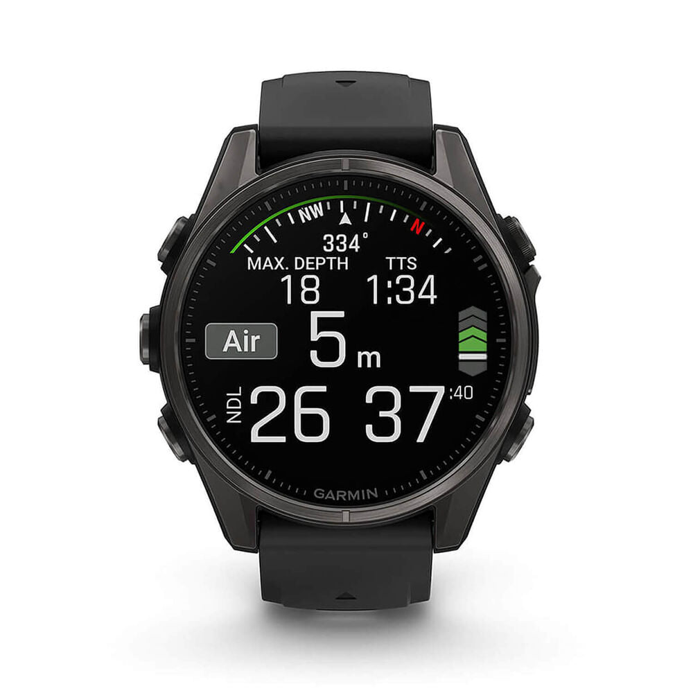 Fenix 8 43mm AMOLED Sapphire Carbon Grey Titanium/Black Black/Pebble Grey Band