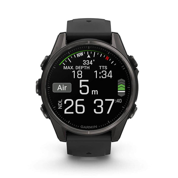 Fenix 8 43mm AMOLED Sapphire Carbon Grey Titanium/Black Black/Pebble Grey Band