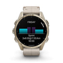 Fenix 8 43mm AMOLED Sapphire Soft Gold SS / Fog Grey Leather Band Exclusive