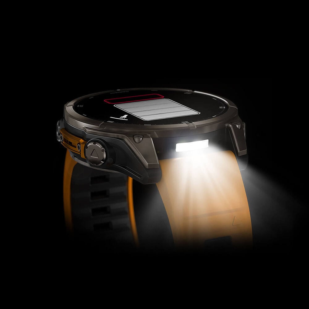 Fenix 8 47mm AMOLED Sapphire Titanium/Bare/Graphite Spark Orange/Graphite Band - Redmond Electric