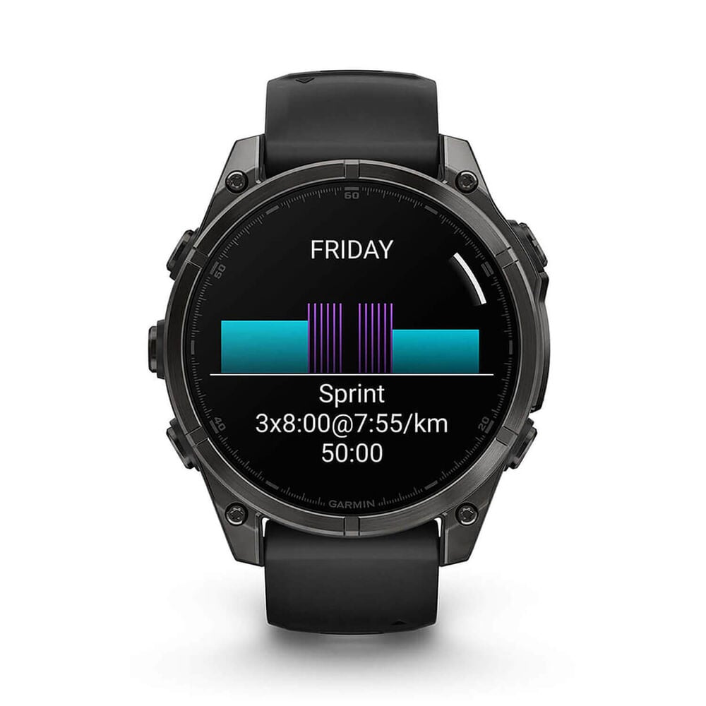 Fenix 8 47mm AMOLED Sapphire Carbon Grey Titanium/Black Black/Pebble Grey Band - Redmond Electric