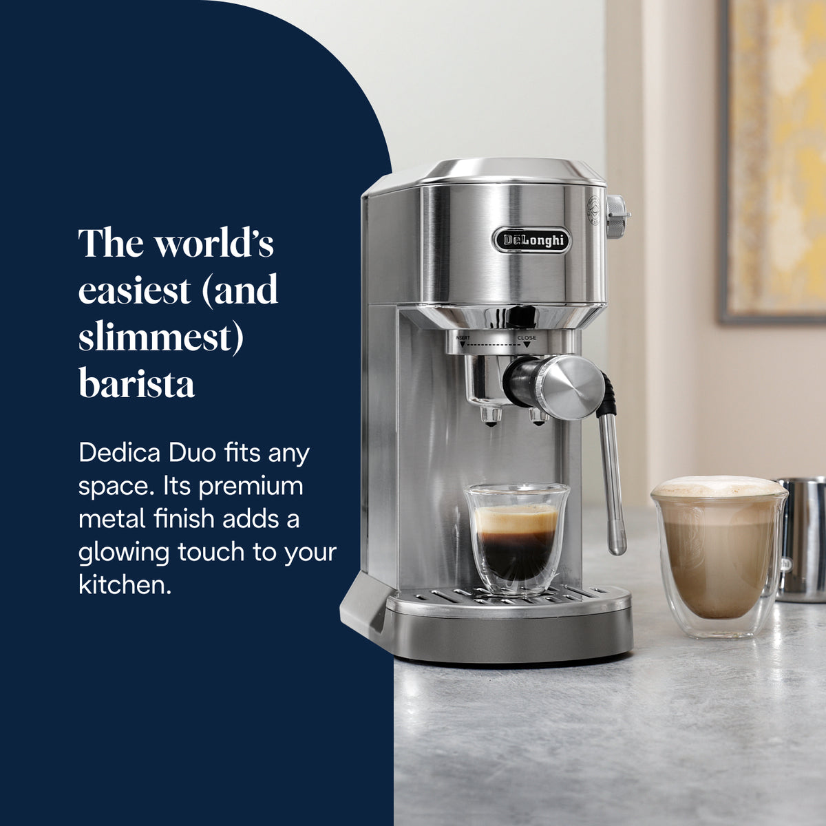 Dedica Duo Espresso Coffee Machine | Metal
