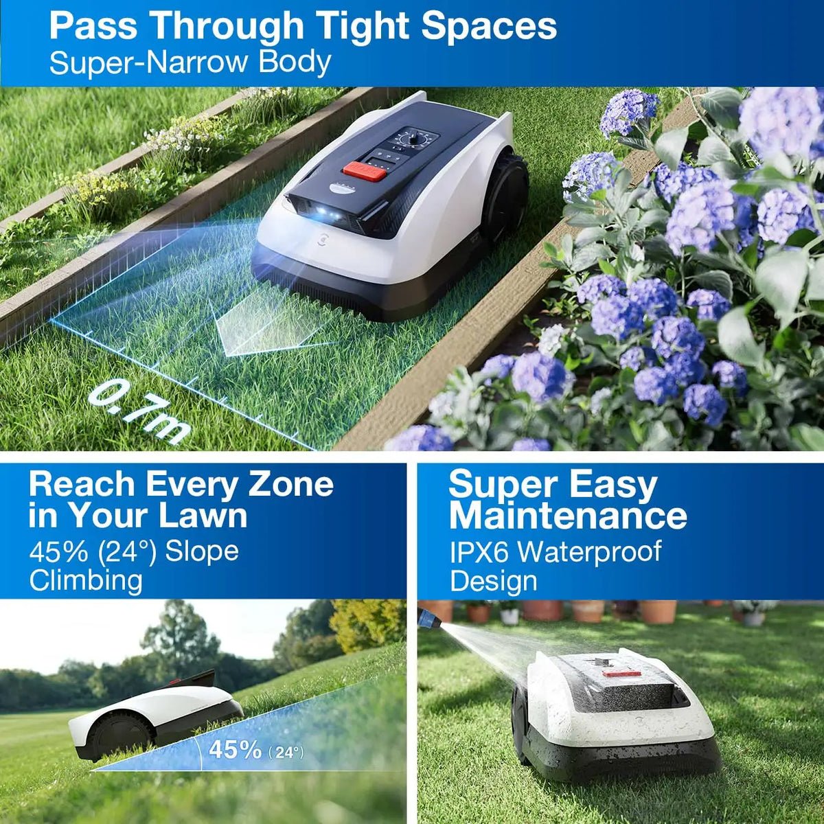 GOAT O800 RTK - Robotic Lawn Mower with Wire-Free RTK Navigation, up to 800m²