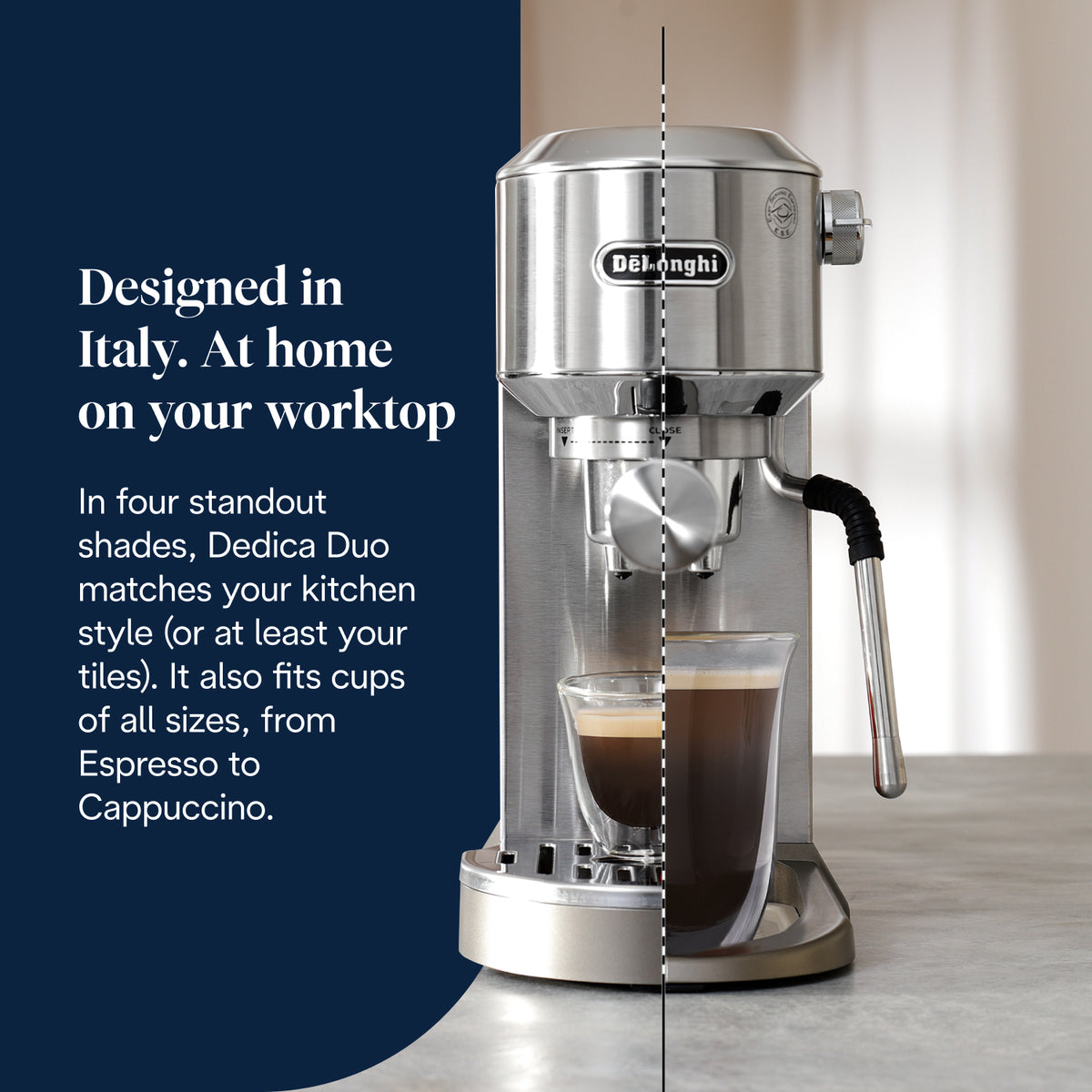 Dedica Duo Espresso Coffee Machine | Metal