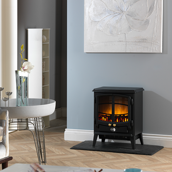 Elbe 2kW Optiflame Electric Stove Black