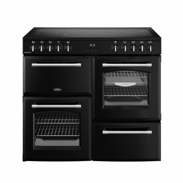 Farmhouse 100cm Electric Ceramic Range Cooker Black | 444411826