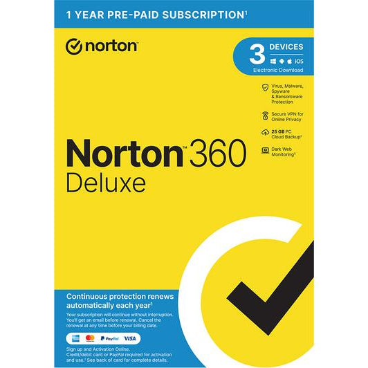 Norton 360 Deluxe 1 Year AntiVirus for 3 Devices - 21455455 Redmond Electric Gorey