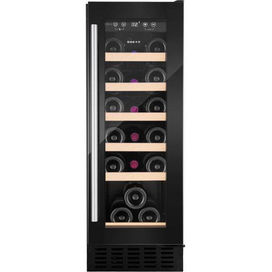 30cm 20 Bottle Freestanding Undercounter Wine Cooler – Black