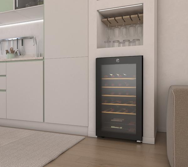 H-WINE 500 34 Bottle Wine Cooler – Black | HOWC034K