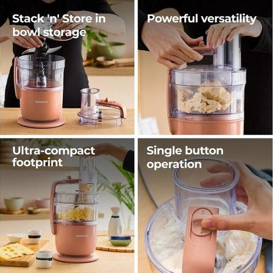 Kenwood MultiPro Go 1.3L Food Processor Clay Red FDP22.130RD