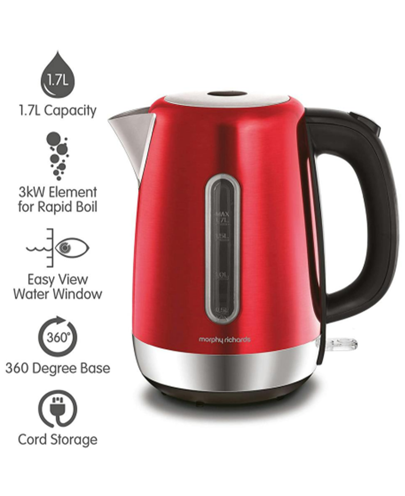 Morphy Richards 1.7L Equip Jug Kettle | Red 102785 Redmond Electric Gorey