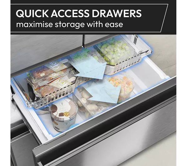 H-Fridge 700 Maxi French Door Fridge Freezer | 176cm (H) | Stainless Steel