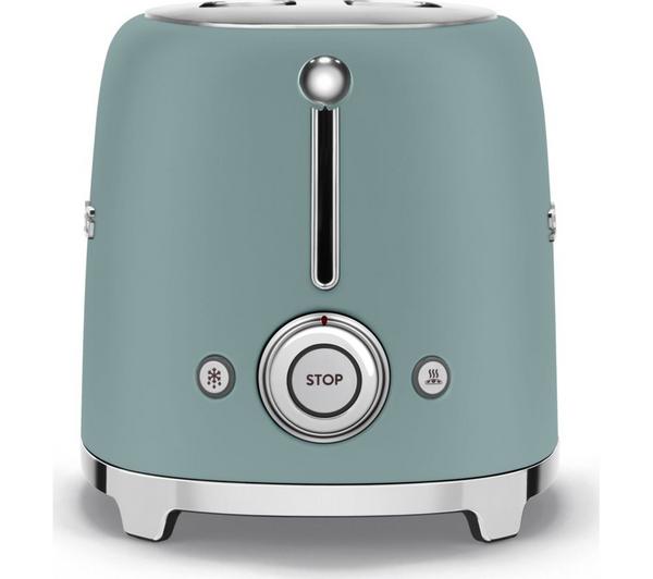 50's Style 2-Slice Toaster Matte Emerald Green