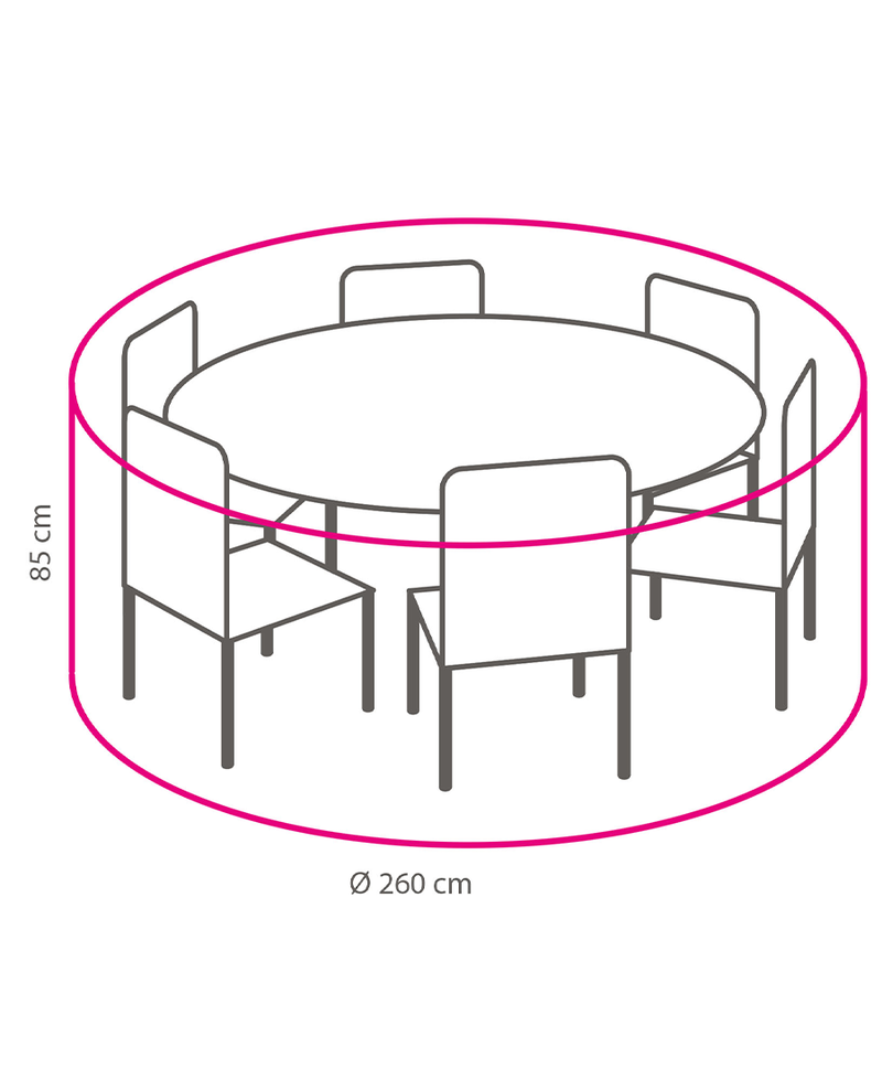 Winza Premium Outdoor Round Table & Chairs Cover | 260 x 85 cm 10839 Redmond Electric Gorey