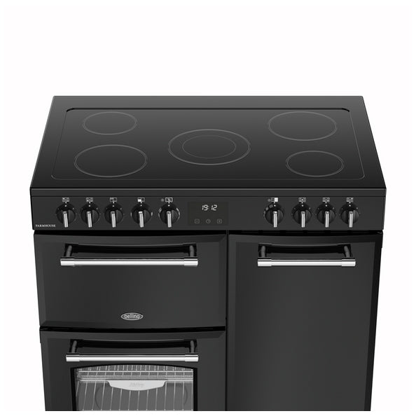 Farmhouse 90cm Electric Ceramic Range Cooker Black | 444411817