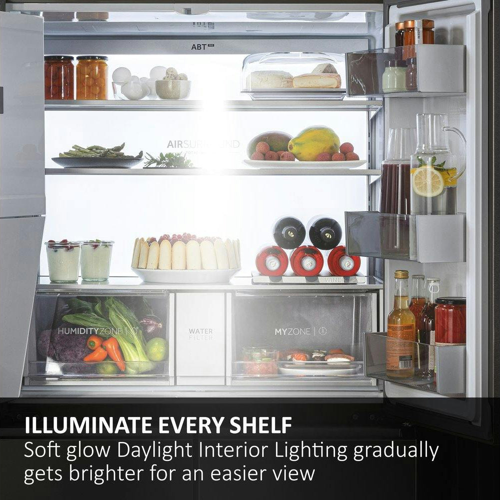 Haier SBS 90 Series 7 American Fridge Freezer | Platinum Inox - HSW79F18CIMM Redmond Electric Gorey