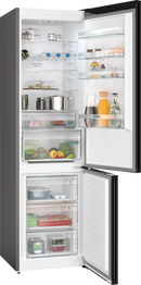 iQ300 60cm Freestanding Fridge Freezer – Black Steel | KG39NXXBF