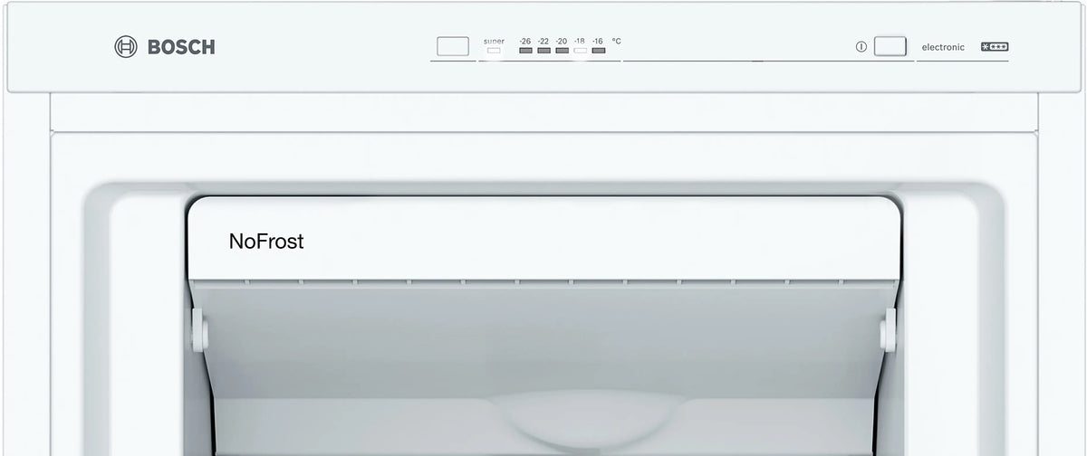 Bosch GSN36VWEPG Series 4 freestanding frost free upright freezer in White